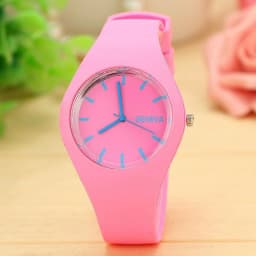 Geneva Women's Watches Fashion Pink Candy Jelly Watches Women Sport Watches Silicone Band Quartz Wristwatches Ladies Watches