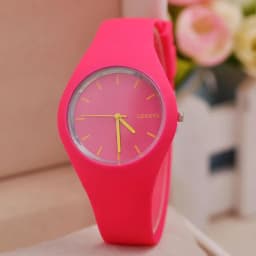 Geneva Women's Watches Fashion Pink Candy Jelly Watches Women Sport Watches Silicone Band Quartz Wristwatches Ladies Watches
