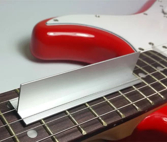 4" Aluminum T Shape Guitar Leveling Sanding File Luthier Tool Fret End Bevel Beam for Luthiers Guitarists DIY