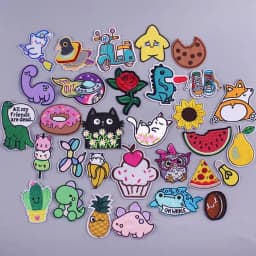 Cute Animals Dinosaur Patch Iron On Embroidered For Clothing Cartoon Anime Patches For Kid Clothes Appliques Stickers T-shirt