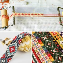 Weaving Beading Loom Easy-to-Use DIY Tool with Elastic Band Charm Czech Glass Beads Needle for Bracelet Necklace Jewelry Makinng