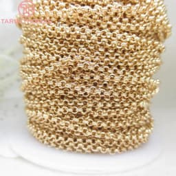 (4292)2 Meter 2MM 2.5MM 3MM 24K Champagne Gold Color Plated Brass Round Link Chains Necklace Chains Quality Jewelry Accessories