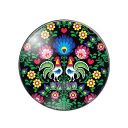 Colorful Black Folk Art Flowers Floral 10pcs mixed 12mm/18mm/20mm/25mm Round photo glass cabochon demo flat back Making findings