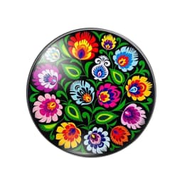 Colorful Black Folk Art Flowers Floral 10pcs mixed 12mm/18mm/20mm/25mm Round photo glass cabochon demo flat back Making findings
