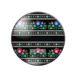 Colorful Black Folk Art Flowers Floral 10pcs mixed 12mm/18mm/20mm/25mm Round photo glass cabochon demo flat back Making findings