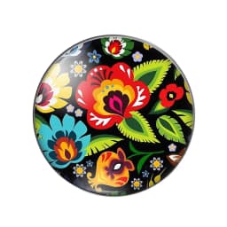 Colorful Black Folk Art Flowers Floral 10pcs mixed 12mm/18mm/20mm/25mm Round photo glass cabochon demo flat back Making findings
