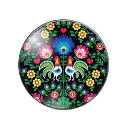 Colorful Black Folk Art Flowers Floral 10pcs mixed 12mm/18mm/20mm/25mm Round photo glass cabochon demo flat back Making findings