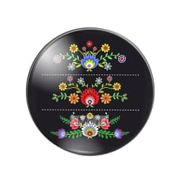 Colorful Black Folk Art Flowers Floral 10pcs mixed 12mm/18mm/20mm/25mm Round photo glass cabochon demo flat back Making findings