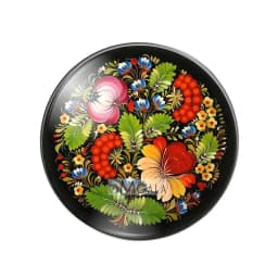 Colorful Black Folk Art Flowers Floral 10pcs mixed 12mm/18mm/20mm/25mm Round photo glass cabochon demo flat back Making findings