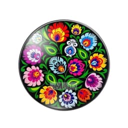 Colorful Black Folk Art Flowers Floral 10pcs mixed 12mm/18mm/20mm/25mm Round photo glass cabochon demo flat back Making findings