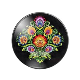 Colorful Black Folk Art Flowers Floral 10pcs mixed 12mm/18mm/20mm/25mm Round photo glass cabochon demo flat back Making findings