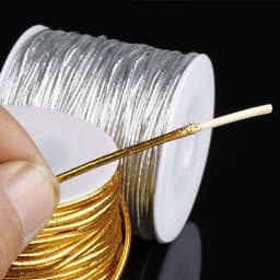 Gold And Silver Cored Elastic Rope 1mm Round Rope For DIY Jewelry Making Thread Cord Garment Sewing DIY Handmade craft