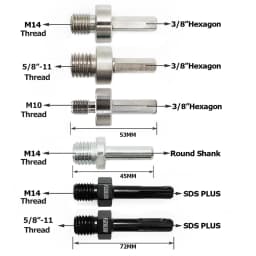 FACHLICH 1pc Adapter Different Connection Converter M14 5/8"-11 M10 Thread to Hex/Round/SDS Shank For Angle Grinder Drill Bits