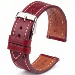 Cow Leather Watch Strap 18mm 20mm 22mm 24mm Brown Blue Red Green Cowhide Watchbands With Silver Stainless Steel Buckle