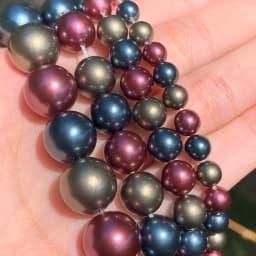 Fine Dark Purple Blue Natural Shell Round Shape Loose Spacer Beads For Jewelry Making DIY Bracelet Necklace 6 8 10 12mm 15''