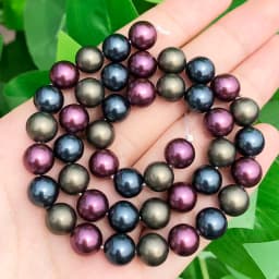 Fine Dark Purple Blue Natural Shell Round Shape Loose Spacer Beads For Jewelry Making DIY Bracelet Necklace 6 8 10 12mm 15''