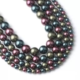 Fine Dark Purple Blue Natural Shell Round Shape Loose Spacer Beads For Jewelry Making DIY Bracelet Necklace 6 8 10 12mm 15''