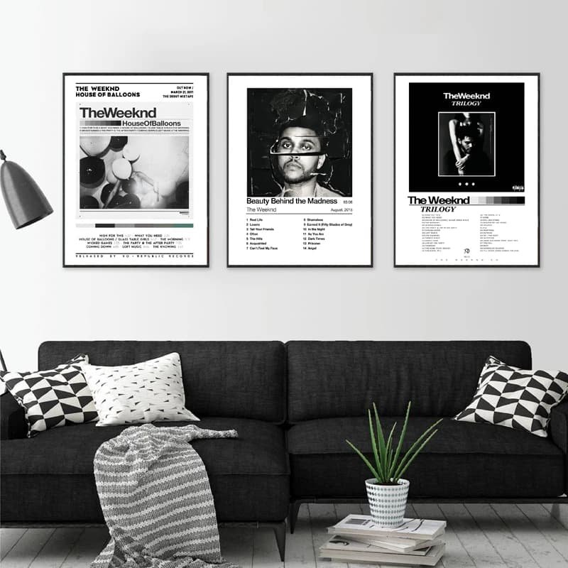 TRILOGY The Weeknd Album Poster Music Art Prints The Weeknd Fan's Gift Black & White Wall Art Picture Canvas Painting Home Decor