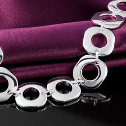 Hot Popular classic Square circle chain 925 Sterling Silver Bracelet for woman man Wedding party Christmas Gifts fashion Jewelry
