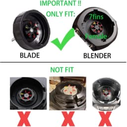 7 Fin Gears Blender Blade for Nutri Ninja BN751 BN801 BL450-30 BL456-30 BL454-30 Auto IQ Pro BL685 BL482-30 BL491 BL682-30 BL642