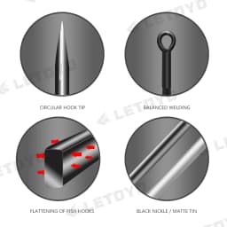 LETOYO high Carbon Stell triple Hooks black nickles or matte tin Hard Lure Fishing Hook for pike bass sea fishing accessories