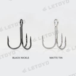 LETOYO high Carbon Stell triple Hooks black nickles or matte tin Hard Lure Fishing Hook for pike bass sea fishing accessories