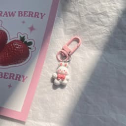 Cute Rabbit Keychain for Women Resin Bunny Carrots Bag Pendant Tulip Key Chains Girls Kids Couple Kpop Jewelry Deciration