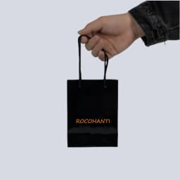 50pcs Custom Logo Print Cardboard Packaging White Black Luxury Gift Shopping Jewelry Paper Bag With Handle for Clothes Shoes Box