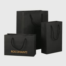 50pcs Custom Logo Print Cardboard Packaging White Black Luxury Gift Shopping Jewelry Paper Bag With Handle for Clothes Shoes Box