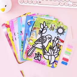 30Pcs Children's Sand Painting Set Baby Diy Handmade Creative Colored Sand Making Kindergarten Cartoon Puzzle