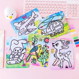 30Pcs Children's Sand Painting Set Baby Diy Handmade Creative Colored Sand Making Kindergarten Cartoon Puzzle