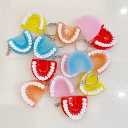 Teeth KeyChain Creative Simulation of Denture Key Chain Car For Women Man Resin KeyRing with Pendant Gifts Wholesale K5188