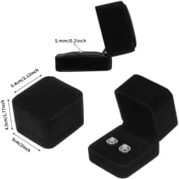 Square Red Engagement Velvet Earring Ring Box Organizer For Valentine Day Gift Wedding Ring Showcase Jewelry Packaging Wholesale