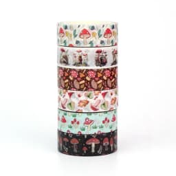 2023 NEW 1PC 10M Decorative Autumn Red Mushrooms and Leaves Washi Tape Set for Scrapbooking Planner Masking Tape Cute Stationery