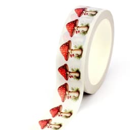 2023 NEW 1PC 10M Decorative Autumn Red Mushrooms and Leaves Washi Tape Set for Scrapbooking Planner Masking Tape Cute Stationery