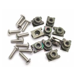 10 Set Plastic Cover Silver Stainless Steel Screw Bolt and U Type Clips with Nut 6mm 5mm for Motorcycle Scooter ATV Moped M6