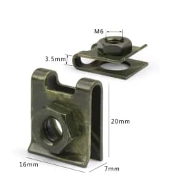 10 Set Plastic Cover Silver Stainless Steel Screw Bolt and U Type Clips with Nut 6mm 5mm for Motorcycle Scooter ATV Moped M6