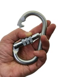 Alloy Steel Oval-Shape 25KN Rock Climbing Hiking Screw Locking Carabiner Keychain Spring Snap Clip Hooks