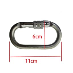 Alloy Steel Oval-Shape 25KN Rock Climbing Hiking Screw Locking Carabiner Keychain Spring Snap Clip Hooks
