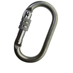 Alloy Steel Oval-Shape 25KN Rock Climbing Hiking Screw Locking Carabiner Keychain Spring Snap Clip Hooks