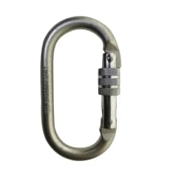 Alloy Steel Oval-Shape 25KN Rock Climbing Hiking Screw Locking Carabiner Keychain Spring Snap Clip Hooks