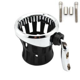 New Black Chrome Motorcycle Drink Holder Bike Water Cup Bottle Holder Handlebar Bottle Holder Coffee Stand Accessories Rubber