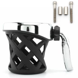 New Black Chrome Motorcycle Drink Holder Bike Water Cup Bottle Holder Handlebar Bottle Holder Coffee Stand Accessories Rubber