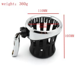 New Black Chrome Motorcycle Drink Holder Bike Water Cup Bottle Holder Handlebar Bottle Holder Coffee Stand Accessories Rubber
