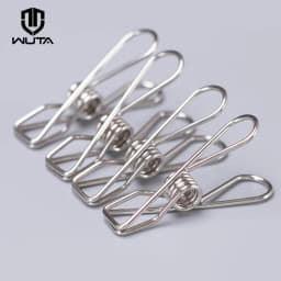 WUTA 20 pcs Hot Stainless Steel Metal Spring Clips for Leather craft Tools Silver Ticket Clip Clothes Hanging Pegs Clips Clamps