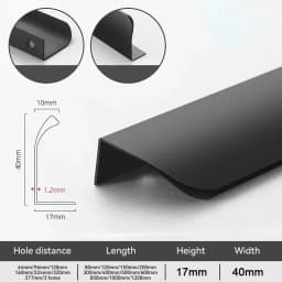 Gold Black Hidden Handles Invisible Door Handle Aluminum Alloy Long Kitchen Cabinet Pulls Wardrobe Door Knob and Handle Hardware