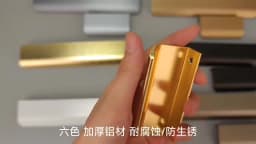 Gold Black Hidden Handles Invisible Door Handle Aluminum Alloy Long Kitchen Cabinet Pulls Wardrobe Door Knob and Handle Hardware