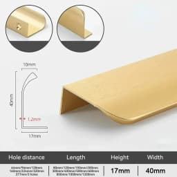 Gold Black Hidden Handles Invisible Door Handle Aluminum Alloy Long Kitchen Cabinet Pulls Wardrobe Door Knob and Handle Hardware