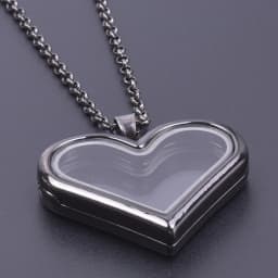 1Pc Trendy Sweet Love Glass Reliquary Photo Locket Pendant Necklaces Goth Heart Cremation Ashes Urn Relicario Collares Jewelry