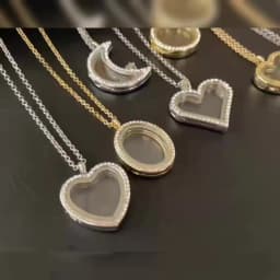 1Pc Trendy Sweet Love Glass Reliquary Photo Locket Pendant Necklaces Goth Heart Cremation Ashes Urn Relicario Collares Jewelry